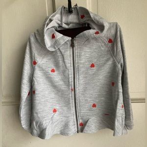 Splendid Embroidered Heart Front Zip Hoodie, 18-24M